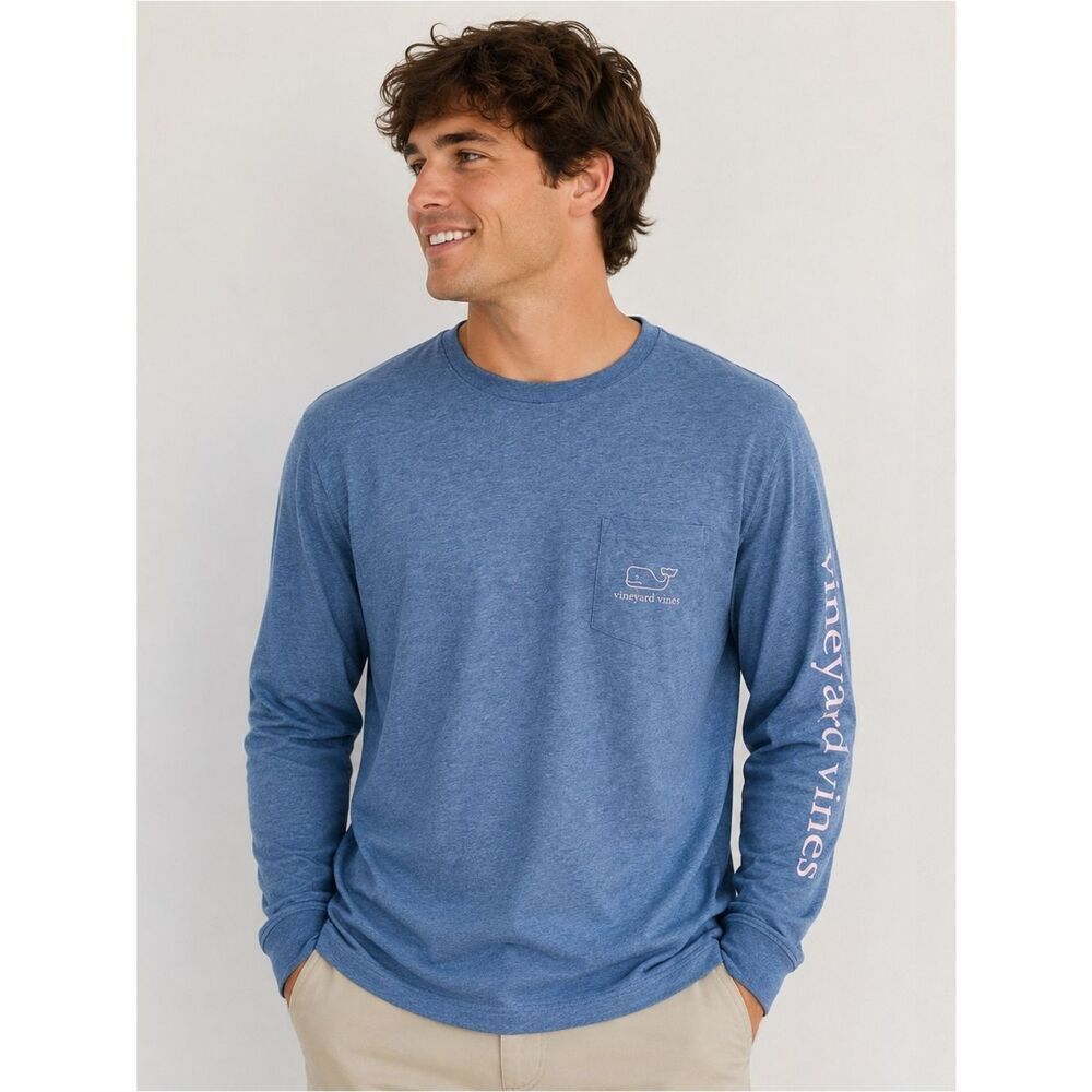 Vineyard Vines Men’s Long Sleeve Pocket Tee – Size Small